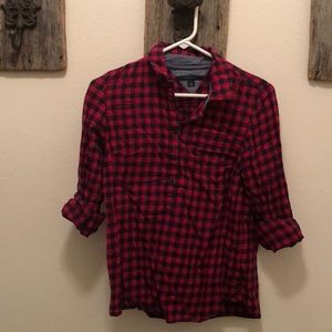 Tommy Hilfiger Buffalo print flannel top.